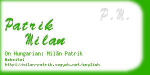 patrik milan business card