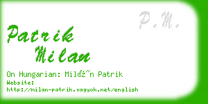 patrik milan business card